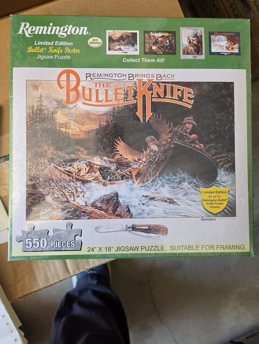 Remington Bullet Knife Jigsaw Puzzle "Bad Time For a Snag" 550 Pc BRAND NEW SEAL